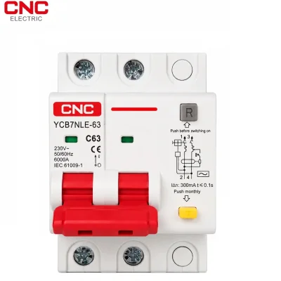 CNC YCB7LE-63Y 63 Amp 2P RCBO – Reliable Residual Current Circuit Breaker with Overcurrent & Leakage Protection
