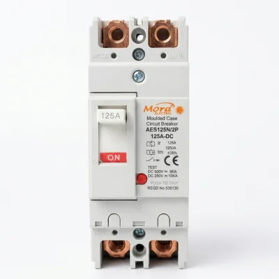 Mora AES202N/AES125N 2P DC MCCB Breaker with Copper Points for Solar Panels & Battery Systems